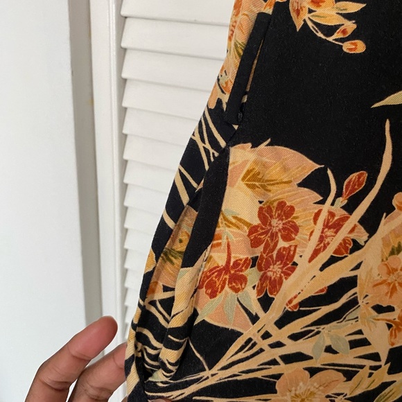 Zara Black and Yellow Floral Duster Dress - Picture 6 of 11